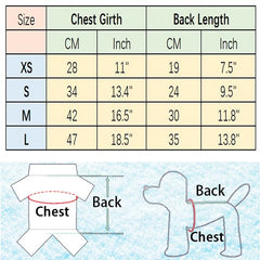 Pet Christmas Vest Shirt sizing