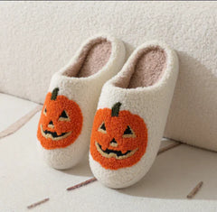 White pumpkin slippers