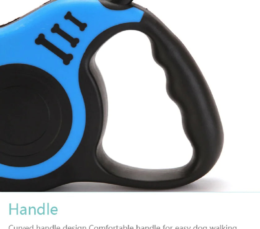 Black and blue dog leash handle on a white background