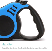 Black and blue dog leash handle on a white background