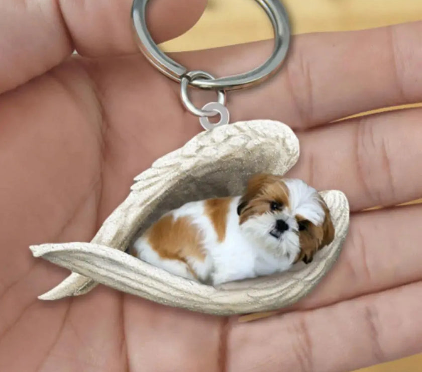 Dog Sleeping Angel Keychains