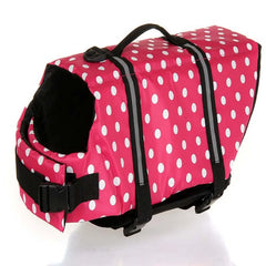 Red dot print dog life vest