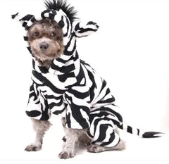 Flannel Warm Dog Cat Pet Hoodie zebra