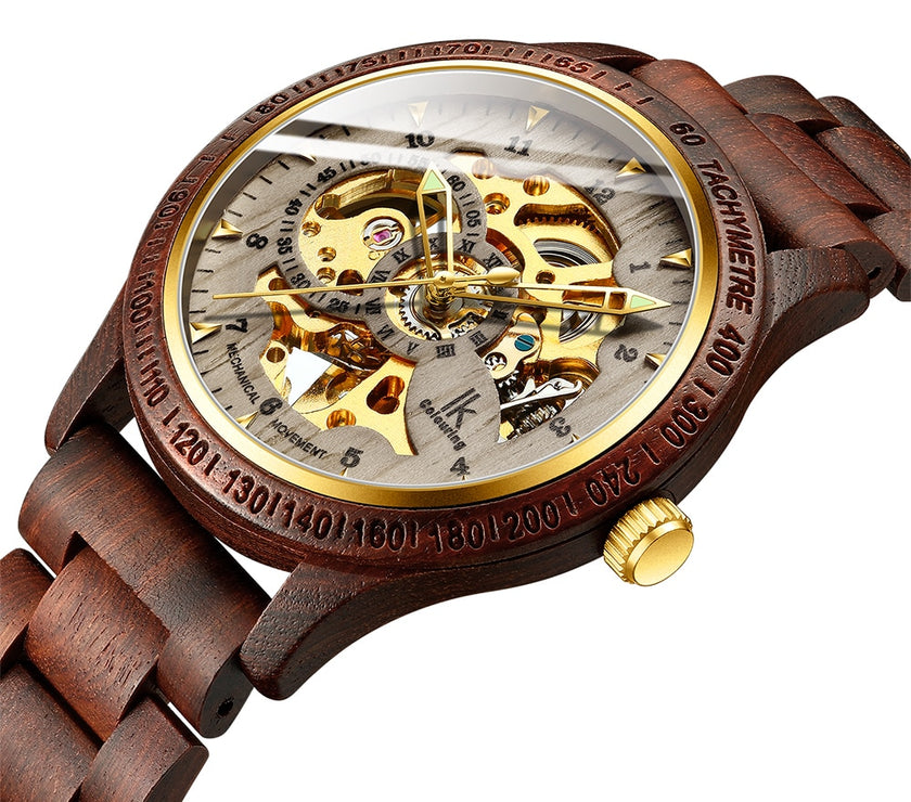 Classic Wooden Men's Mechanical Watch