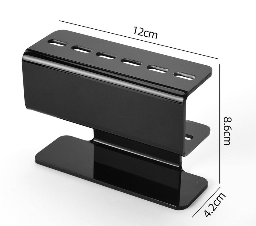 Acrylic Eyelash Tweezers Storage Holder- black  without tweezers - shows dimensions