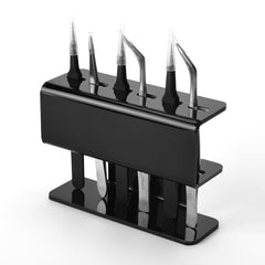 Acrylic Eyelash Tweezers Storage Holder  Stand  - black with tweezers