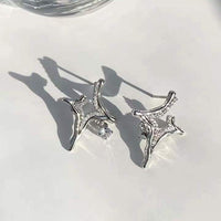 Pair of Asterism Rhinestone Earrings 