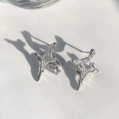 Pair of Asterism Rhinestone Earrings 