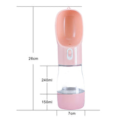 Pet Dog Water Bottle Feeder  pink