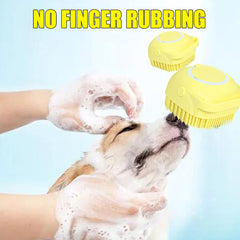 Dog Bath brush in use with dog