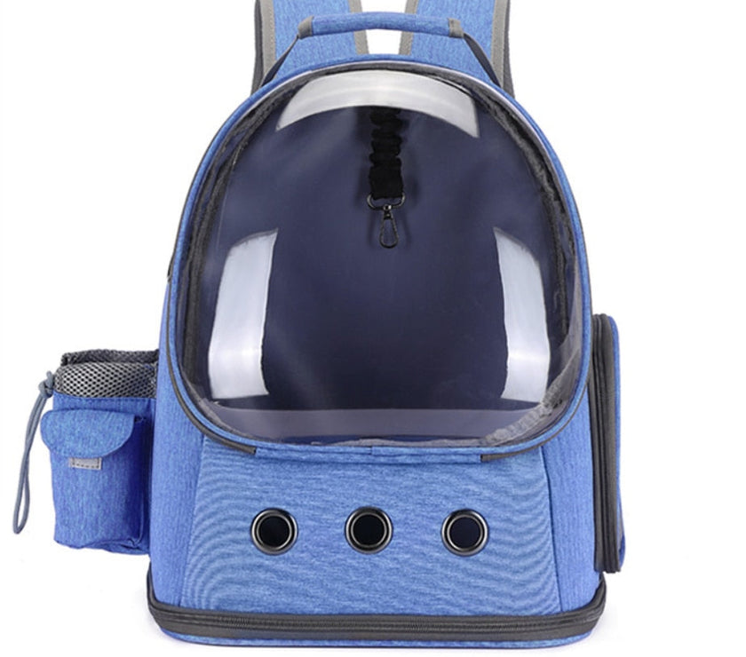 Cat Carrier Backpack Space Capsule  blue