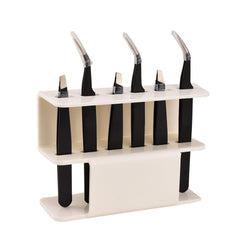 Acrylic Eyelash Tweezers Storage Holder-  white, with  tweezers