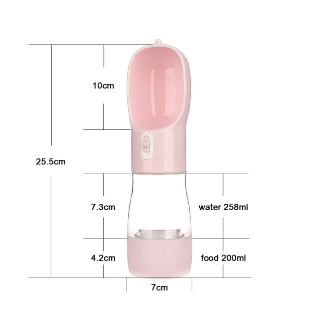 Pet Dog Water Bottle Feeder pink