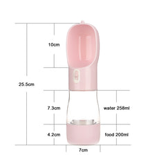 Pet Dog Water Bottle Feeder pink