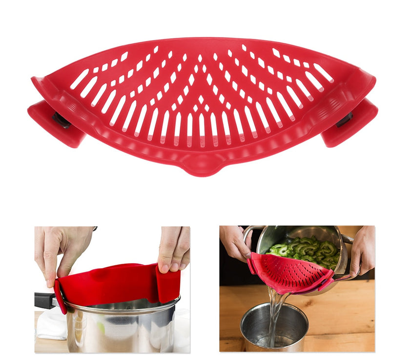 Silicone Kitchen Snap N Strain Filter
