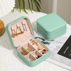 Jewelry Zipper Box Storage green