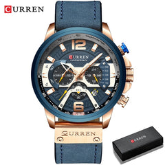 Military Leather Chronograph Wristwatch for Adult men