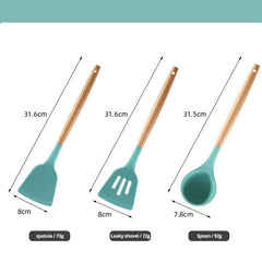 Non Stick Spatula& Spoon Set  green