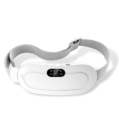 White  abdominal massage belt for menstrual cramp relief