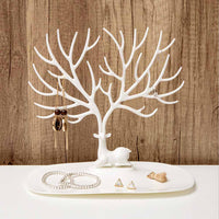 White Deer Jewelry Holder with Jewelry