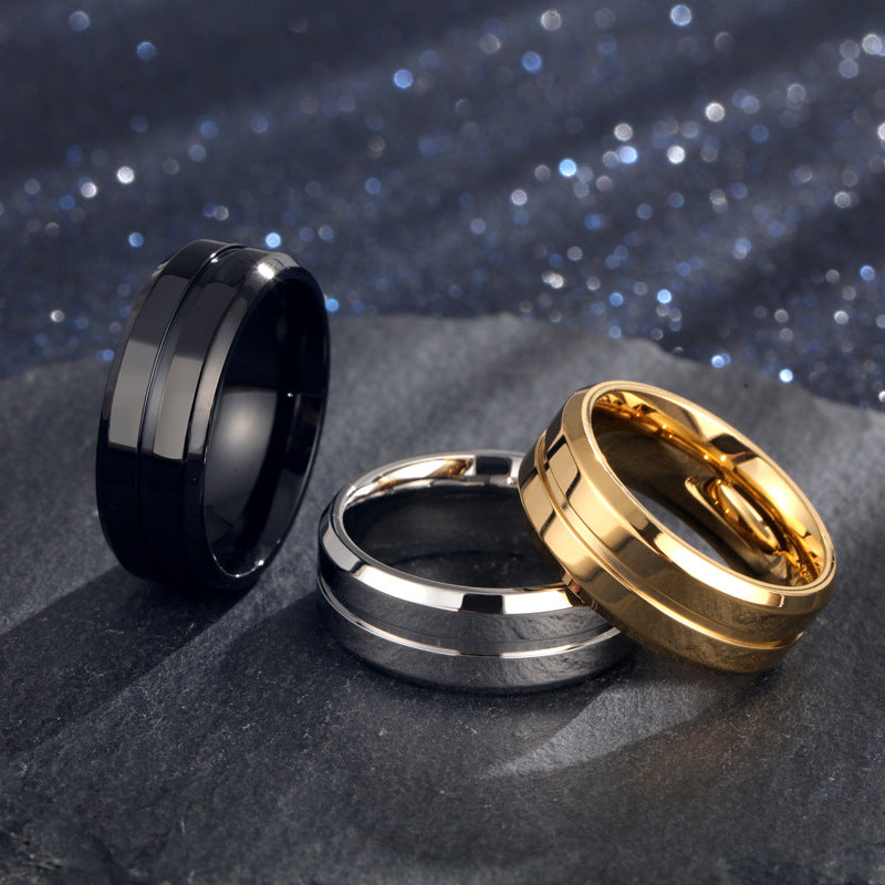  Electroplating Ring  Black, Gold & Steel