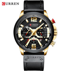 Military Leather Chronograph Wristwatch for Adult men