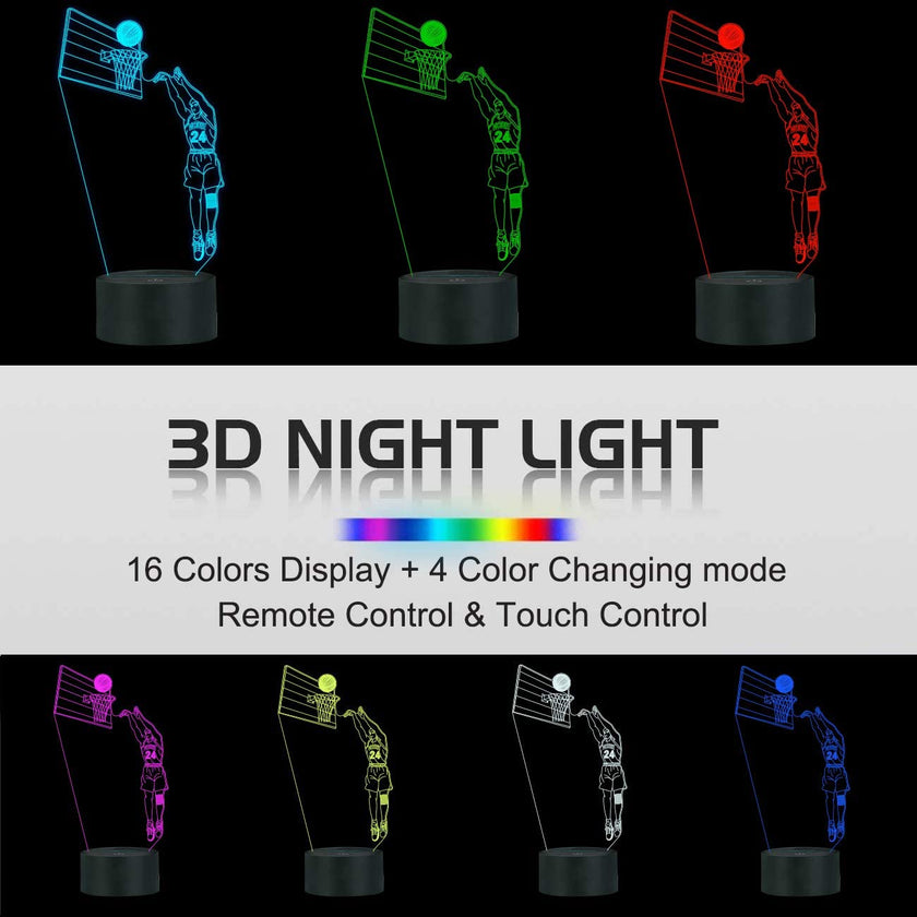 Colors lights of the Basketball 3D Lamp