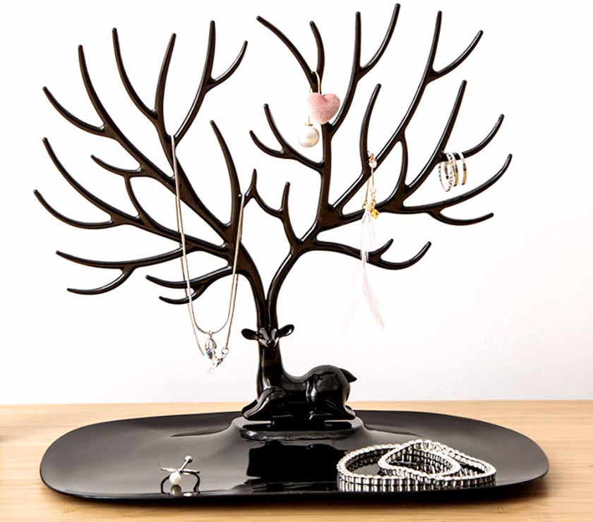 Black Deer Jewelry Holder with Jewelry