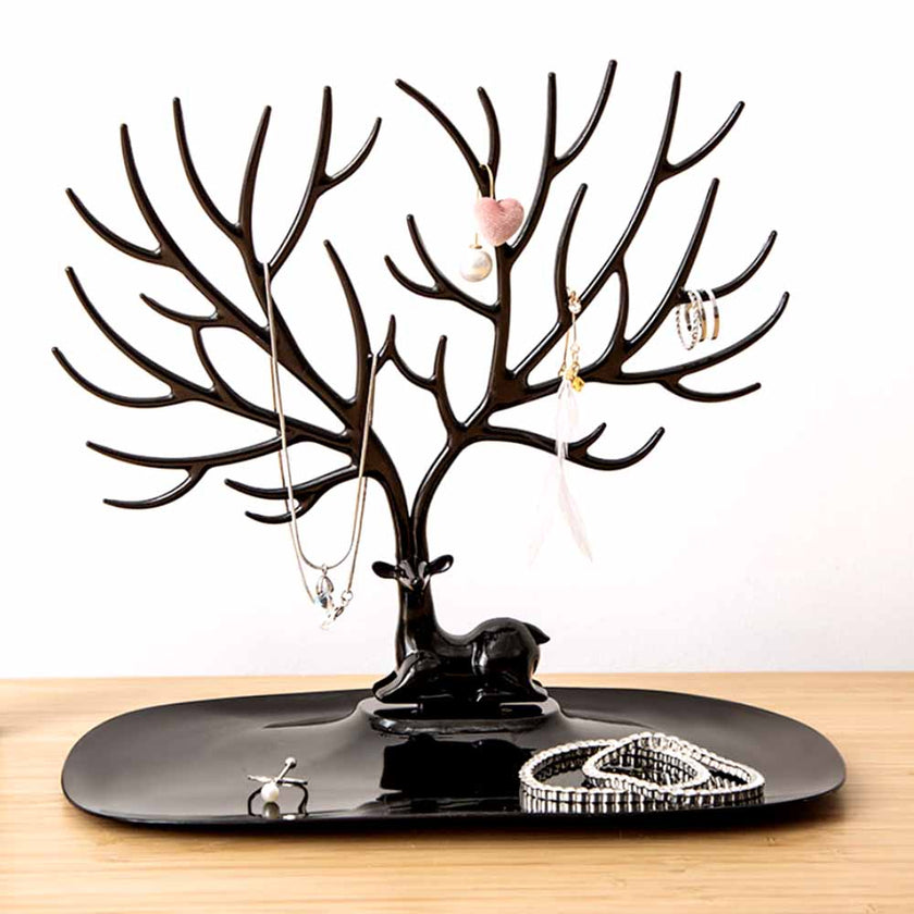 Black Deer Jewelry Holder with Jewelry