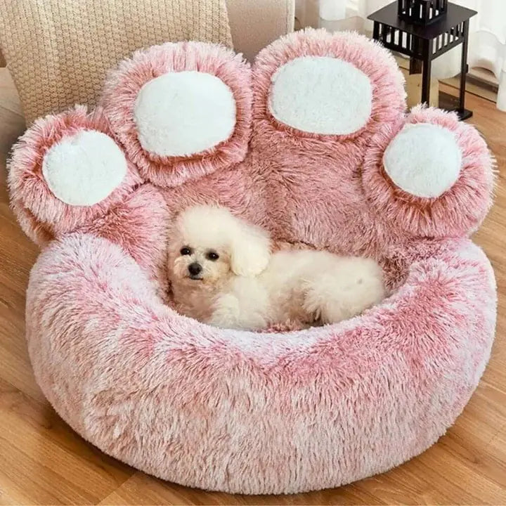 Pet Bear Paw Shape House Bed  pink