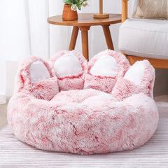 Pet Bear Paw Shape House Bed  pink