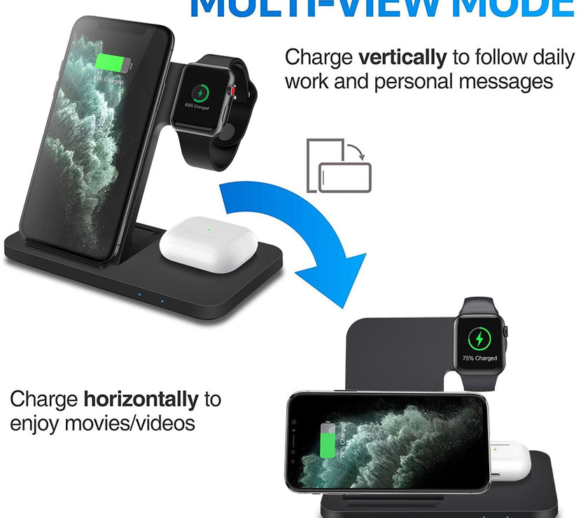 3in1 Wireless Fast Charger Dock Station for multiple Apple Devices