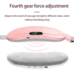 Pink abdominal massage belt showing different strengths