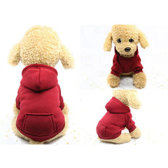 Soft Fleece Pet Dog Hoodie  red